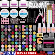 Nail Art Set Acrylic Liquid Powder Glitter UV LED Gel Builder Manicure DIY Kits