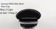 German WW2 Officer's Elite Wool Visor Hat W White Chin Pipe Silver Cord Replica