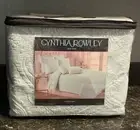 NIP Cynthia Rowley Mint Green Embroidered Damask Pattern Quilt Full/Queen 88x92
