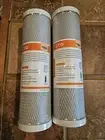2 Pack 5 Micron 10x2.5" CTO Carbon Block Water Filter Cartridges for 5/6-Stage