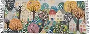 [AIXIWAWA] Cartoon Village Women's Pashminas Scarf, Shawls Wrap Lightwight Tassel for Evening Dress Dinner Party, Multicolor