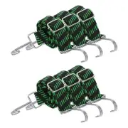 6Pcs 39 Inch Adjustable Bungee Cords Straps with Hooks, Black Green