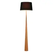 Biore Elegant Metal Body Classic Floor Lamp Fabric Shade - Wood and Black Fabric