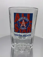 ALL Star Cafe Shot Glass SOUTH BEACH Miami Double Shot Heavy Thick Glass