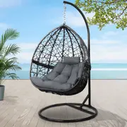 Gardeon Egg Swing Chair with Stand Outdoor Furniture Lounge Wicker 1/2 Person