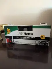 DUCK Heavy-duty Drywall Shelf "EasyMounts" No Tools Required, Holds to 30 lbs