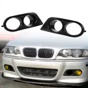 2X Matte Black Front Fog Light Cover Grille For BMW E46 M3 2001-2006 2-Door # (for: BMW)