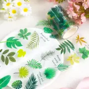 Junk Journal PET Tape - Green Leaves Scrapbooking Supplies, Junk Journal PET Tap