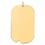 14k Yellow Gold Plain .035 Gauge Engraveable Dog Tag w/Notch Disc Charm