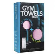 2PK Jason Sports Gym Drying/Cooling Outdoor Towel Set w/ Reusable Tube Pink