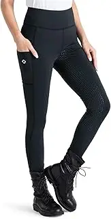 [NAVISKIN] Women's Riding Leggings, Silicone Full seat Riding Trousers, Silicone Grip, Full seat Riding Breeches, Mobile Phone Pocket