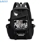 Chainsaw Man Anime Backpack Student School Bag Black/White/Bule Travel Bag #G