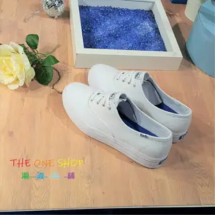 TheOneShop Keds 經典款 小白鞋 白色 全白 厚底 3公分 增高 基本 帆布 藍標 帆布鞋 WF49946