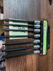 7 Pc 3/8 in. Drive SAE Pittsburgh long ball head hex socket set