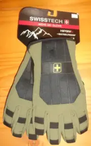SWISS TECH GREEN/BLACK MENS WATER PROOF HIPORA SKI GLOVE NWT SZ L