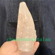 2.28LB Natural Clear Quartz Skull Quartz Crystal Carved Reiki Healing XK1269
