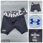 Under Armour Shorts Black UA Diamond Utility Slider Cup Pocket YXS Boys Fitted