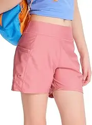 [DEVOROPA] Youth Girls Swim Board Shorts with Mesh Liner Quick Dry Beach Summer Swimwear Kids Swimming Shorts UPF 50+ Pockets