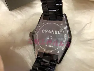 ※芯閣名牌精品店※ CHANEL J12 38mm 黑色陶瓷 自動上鍊 機械腕錶 手錶 二手正品 9成新 H17  1 