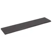 NNEVL Wall Shelf Dark Grey 140x30x(2-4) cm Treated Solid Wood Oak