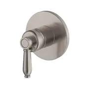 Fienza Eleanor Modern Vintage Brushed Nickel Solid Brass Round Wall Mixer