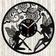 Fairy Vinyl Record Wall Clock Decor Handmade 2019