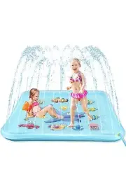 Splash Pad - 67" Sprinkler for Kids, Inflatable Wading Pool Outdoor Water Toys