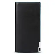 Contrast Color Thin Vertical Two Fold Soft Long Open Wallet For Men Sapphire Blue Wallets