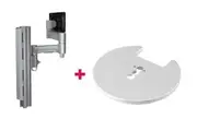 Atdec AWMS-4640 Single 460mm Monitor Arm + 400mm Post / 12kg (26.5lb) Flat Screen, 10kg (22lb) Curved Screen + Grommet Clamp Desk Fixing, Silver