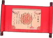 ERINGOGO Chinese Traditional Engagement Scroll Handwritten Marriage Contract for Wedding Ceremony Vintage Decorative Scroll for Engagement Party Elegant Wedding Keepsake