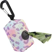 Dog Waste Bag Holder - Clip On Waste Dispenser, Portable Trash Can | Durablle Plastcc Lightweight Black Casing, Refillable Twist Cap Container with Hook for Pets Hiking Lead Pendant