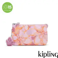 在飛比找momo購物網優惠-【KIPLING官方旗艦館】粉橘花卉印花三夾層配件包-CRE