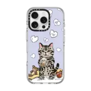 iPhone 16 Pro Clear Case MagSafe Compatible Cat Lilac Love