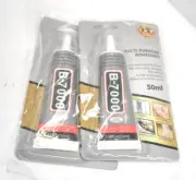 Multi-Purpose Adhesives 50ml B-7000 Crystal Clear Glue Heavy Duty Glue 2 Pack