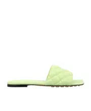 Bottega Veneta Quilted Open Toe Flat Sandals 35,36,37.5,37,38.5,38,36.5,35.5 Green