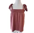 Green Envelope Los Angeles Tank Top Tie Straps Bows Small Mauve NWT