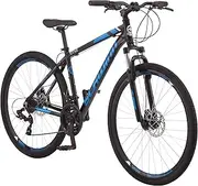 [Schwinn] GTX 2.0 Comfort Adult Hybrid Bike, Dual Sport Bicycle, 18-Inch Aluminum Frame, 21-Speed Trigger Shifters, Black/Blue