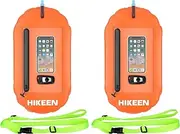 BOOSTEADY 2 Pack Orange Swimming Buoy Tow Floats for Open Water Swimming,Swim Safety Tow Float Dry Bag with Adjustable Waist Belt,Waterproof Phone Case,Swim Buoy for Triathlons,Kayakers and Surfers
