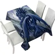 Vortex Painted Blue Dragon Tablecloth