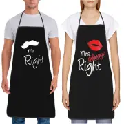 2pcs Kitchen Aprons Women Mr Right Mrs Always Funny Cooking Chef Waterdrop