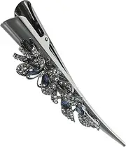 [WOONEKY] Crystal Rhinestone Alligator Hair Clip Sparkly Decorative Hair Styling Accessory for Women for Elegant Looks and Special Occasions Strong Hold Hairdressing Clip