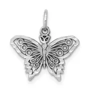 10K White Gold Butterfly Charm