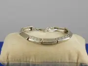 Brighton Silver Plated INFINITE Floral Etched Tube Link Flex Bracelet JB8960 $58