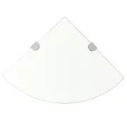 Corner Shelf with Chrome Supports Glass Clear 35x35 cm