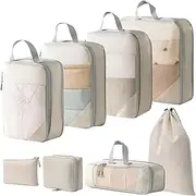 [Lanmalaterra] Packing Cubes, Compression Packing Cubes Travel Packing Cubes Travel Packing Organisers Storage Bags Clothing Sorting Packages Travel Essentials Acessories Expandable Travel Bags Luggage