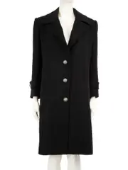 Black Wool Single-Breasted Coat