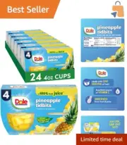 Vibrant Pineapple Tidbits in 100% Juice - Healthy, Gluten-Free Snack Cups (4oz)