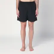 [Balenciaga] Black technical fabric short with logo S Black