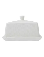 [Maxwell & Williams] Whites Basics Diamonds Butter Dish Gift Boxed in White
