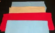 4 pcs - Various Cotton Flannel Swatches (2-Light Blue/Tan/Red) #55
